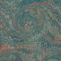 Hand Marbled Paper Combed French Curl Pattern in Dark Greens ~ Berretti Marbled Arts